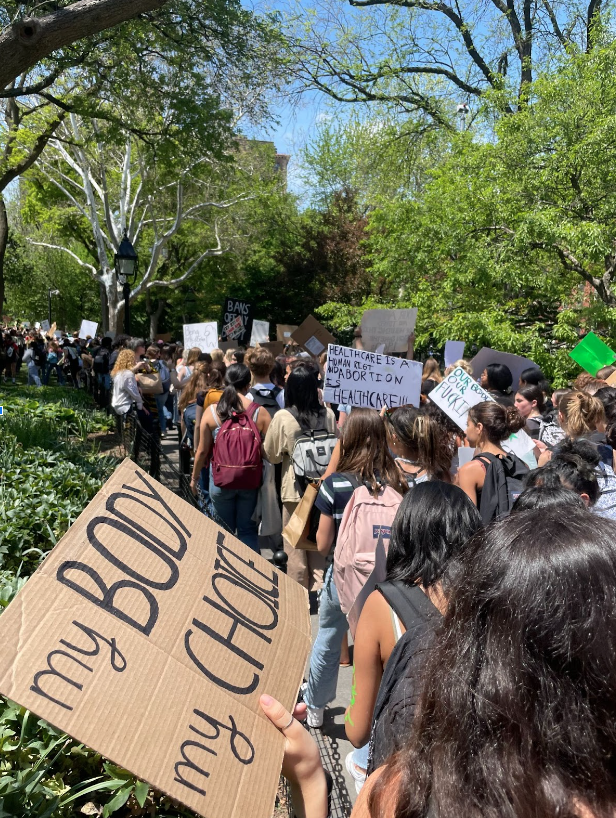 NYC Museum students participate in walkout for abortion rights.
