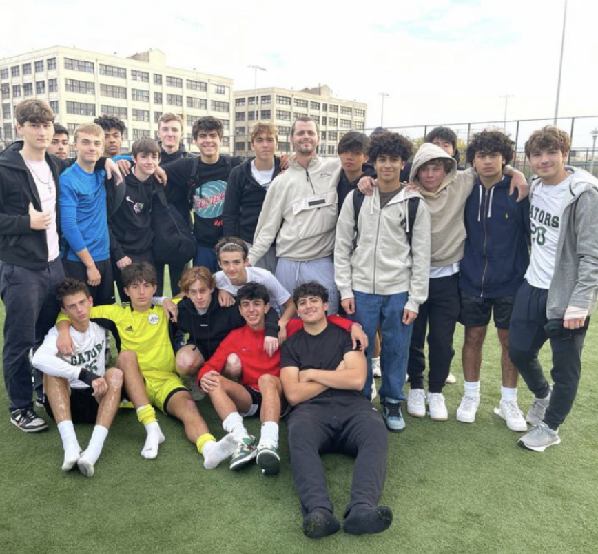 The LMU Soccer Team with Head Coach Bucci