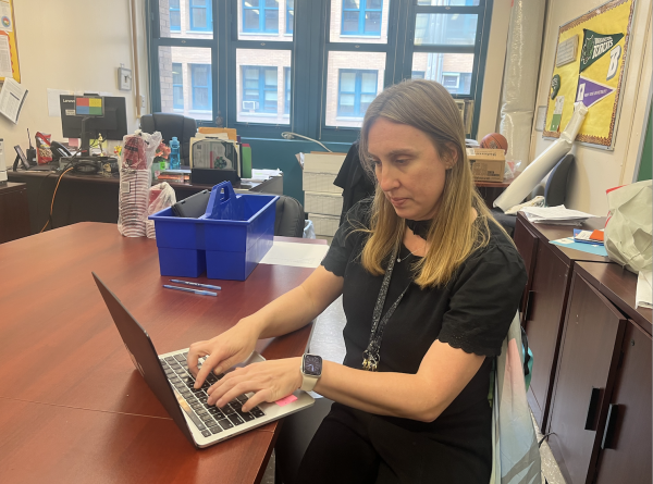 Assistant Principal Hindelong registering for the digital SAT. 