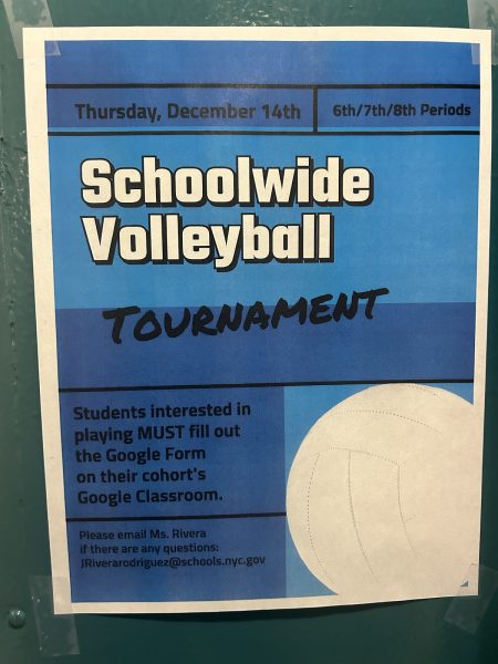 School poster for the volleyball tournament