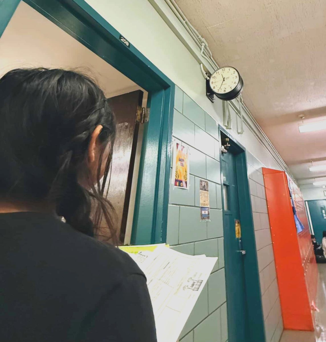Shehreen Islam, freshman, seeing how little time she has to complete all her assignments
