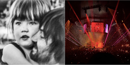 Deadbeat album cover (left). Tame Impala live at Barclays Center (right).