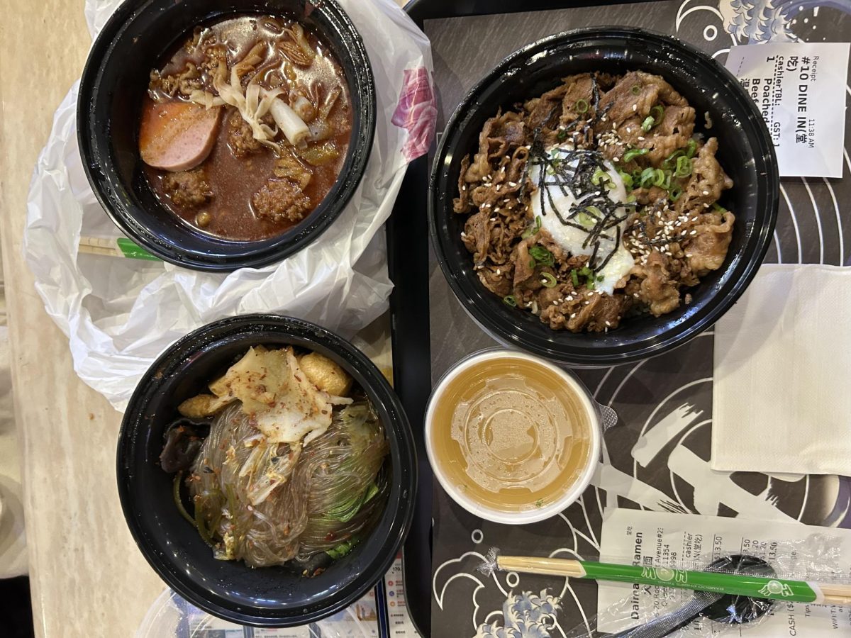 A crowded food court, endless choices, and one standout beef-don